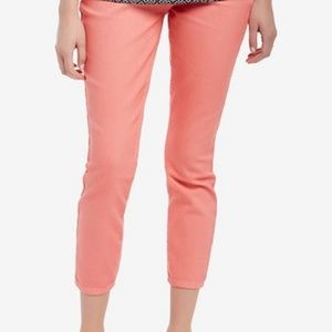 Coral cropped Motherhood Maternity Pants